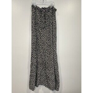 90's vintage long black floral skirt sz 5/6‎ romantic cottagecore
